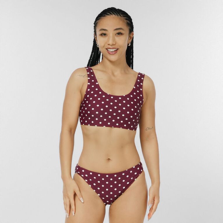 H&H Women's Scoop Bikini Top, Red Dark, hi-res