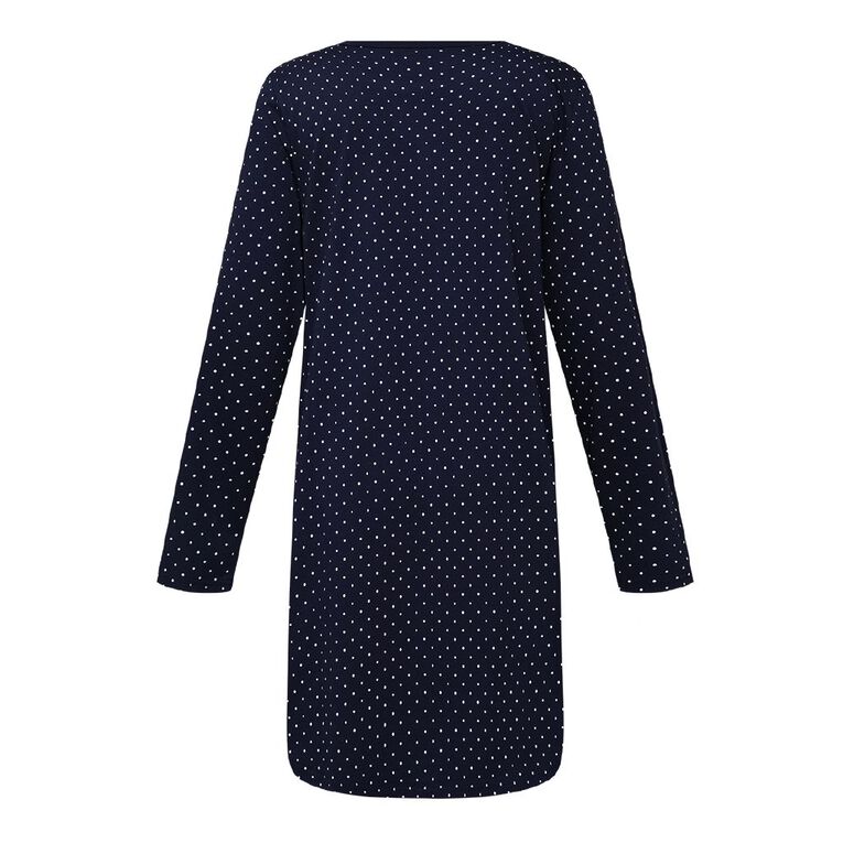 H&H Women's Long Sleeve Nightie, Blue Dark, hi-res