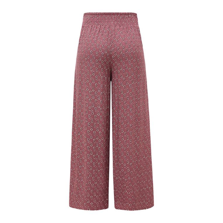 H&H Women's Shirred Waist Wide Leg Pants, Pink Mid, hi-res