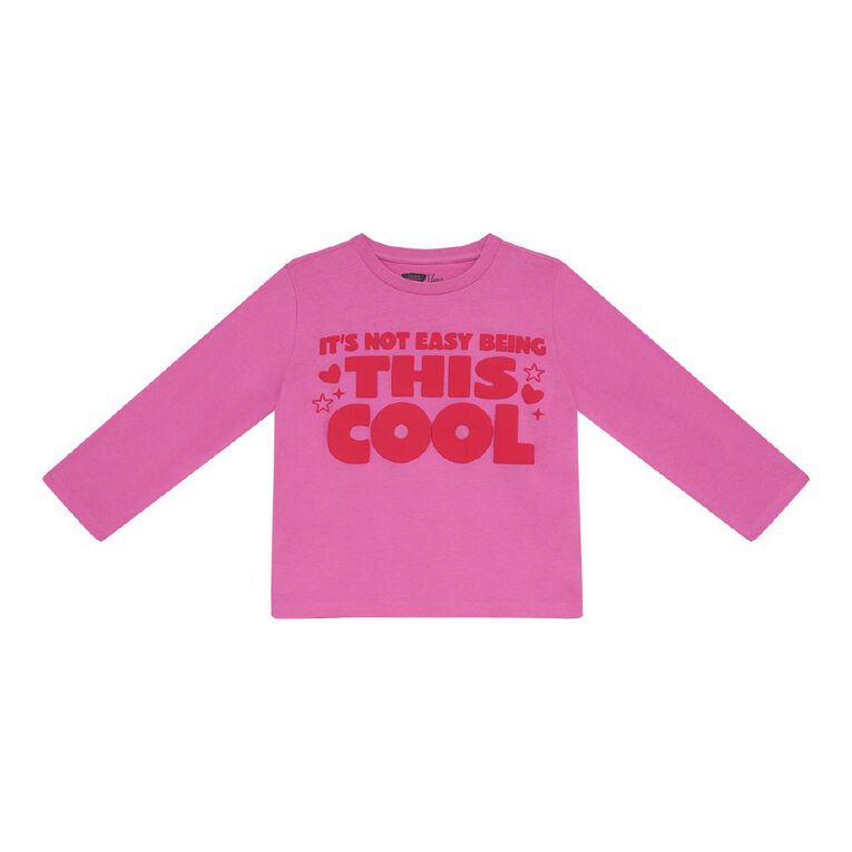 Young Original Relaxed Fit Long Sleeve Printed Tee, Pink Mid, hi-res