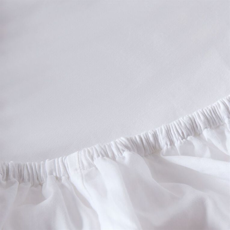 Living & Co 4OOTC Sateen Fitted Sheet White Super King, White, hi-res