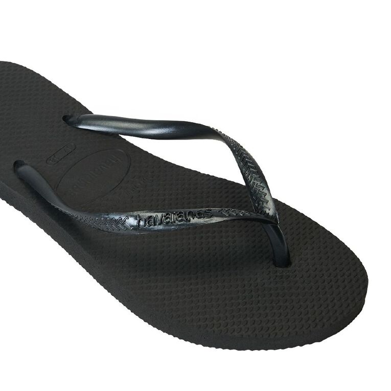 Havaianas Slim Jandals, Black, hi-res