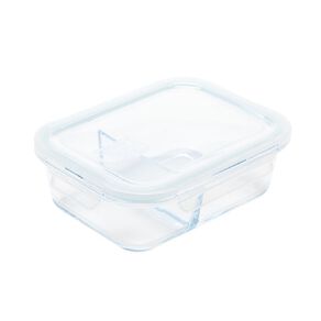 Living & Co 2 Compartment Glass Meal Prep Container Clear 980ml