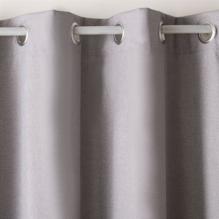 Living & Co Studio Eyelet Curtains Charcoal 150-230cm Wide/205cm Drop, , hi-res
