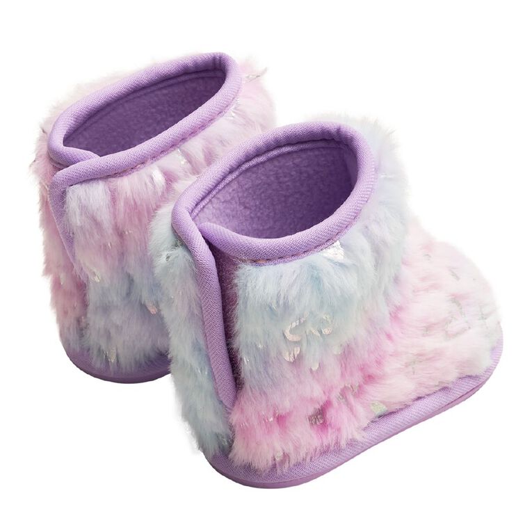 Young Original Infant's Princess Bootie Slippers, Purple, hi-res
