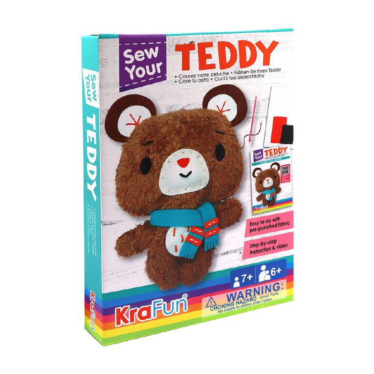 Krafun Sew Your Own Teddy Kit, , hi-res