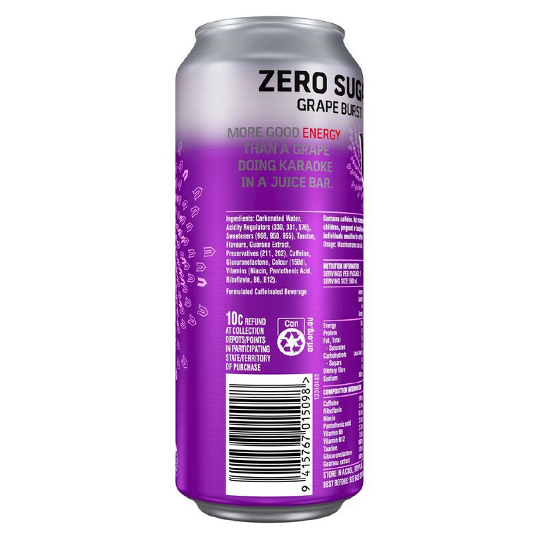 V Zero Sugar Grape 500ml Can, , hi-res