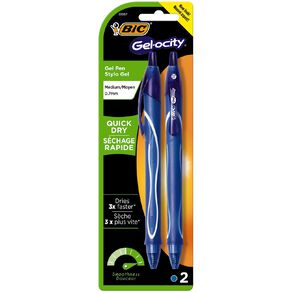 Bic Gelocity Quick Dry Ballpoint Blue 2 Pack