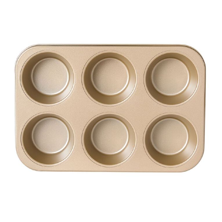 Living & Co Heavy GaugeTexas Muffin Tin Gold, , hi-res