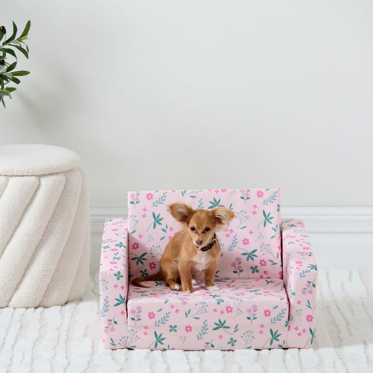 Living & Co Kids Flip Sofa Floral Pink, , hi-res