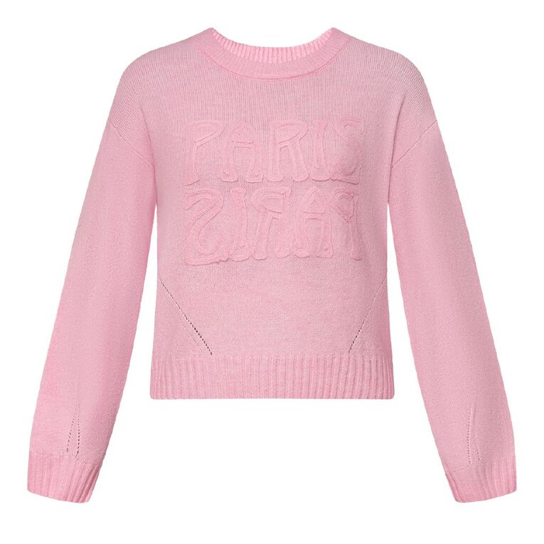 H&H Women's Billow Sleeve Taped Knit, Pink Light, hi-res
