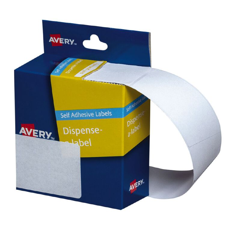 Avery White Rectangle Dispenser Stickers 63x44mm 150 Labels Handwritable, , hi-res