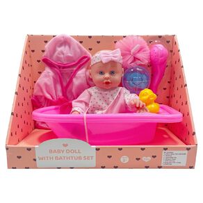 Baby Doll with Play Bath 30cm