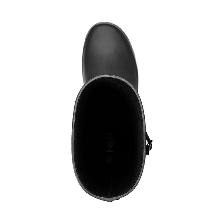H&H Women's Classic 3/4 Length Gumboots, Black, hi-res