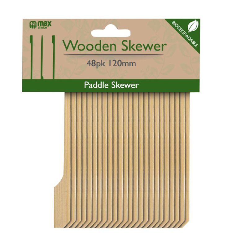 Maxcare Bamboo Paddle Skewers 48 Pack, , hi-res