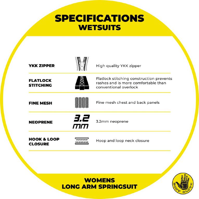 Body Glove Womens Long Sleeve Springsuit Black Size 10, Black, hi-res