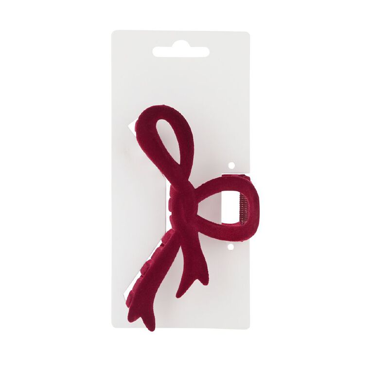 Bow Clip Burgundy, , hi-res
