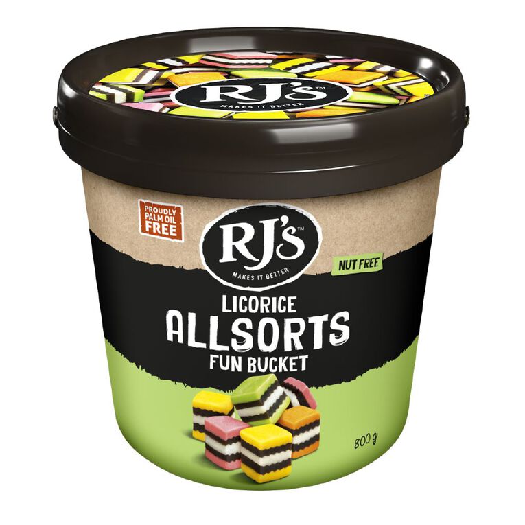 RJ's Licorice Allsorts Fun Bucket 800g, , hi-res