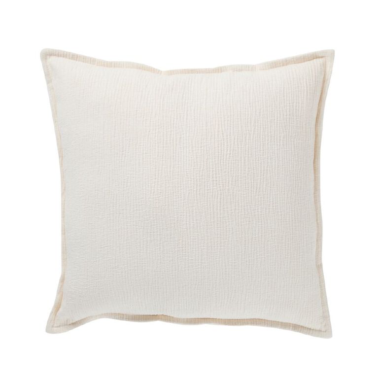 Living & Co Cushion Ruched Natural 45cm x 45cm, , hi-res