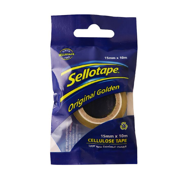 Sellotape Cellulose Clear 15mm x 10m Single Clear, , hi-res