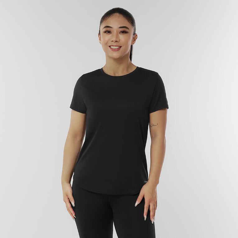 Active Intent Women's Cooldry Crew Neck Tee, Black, hi-res