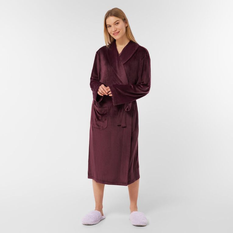 H&H Women's Mink Robe, Red Mid, hi-res