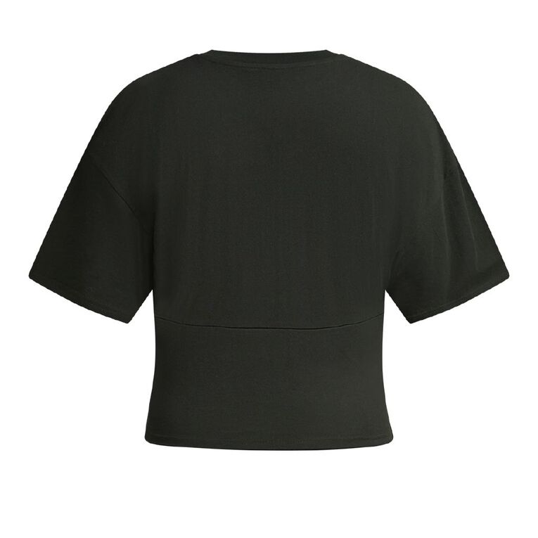 BRDRLESS Sloane Crop Short Sleeve Tee, Black, hi-res