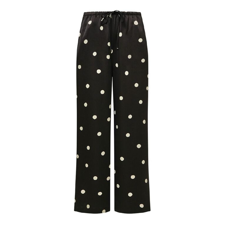 H&H Women's Satin Wide Leg Pants, Brown Dark SPOTS, hi-res