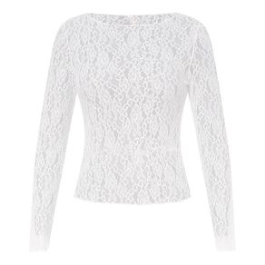 BRDRLESS Lexi Lace Long Sleeve Top