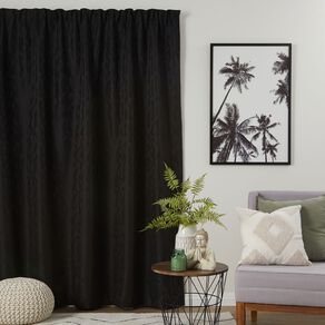 Living & Co Willow Curtains Black 230-330cm Wide/205cm Drop