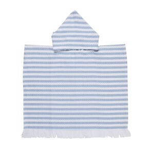 Living & Co Turkish Hooded Beach Towel Stripes Blue 60cm x 120cm
