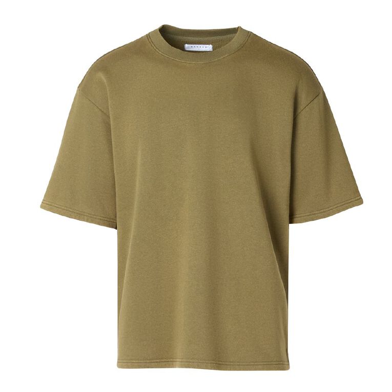 Garage Men's Plain Crew Sweat Tee, Green Dark, hi-res