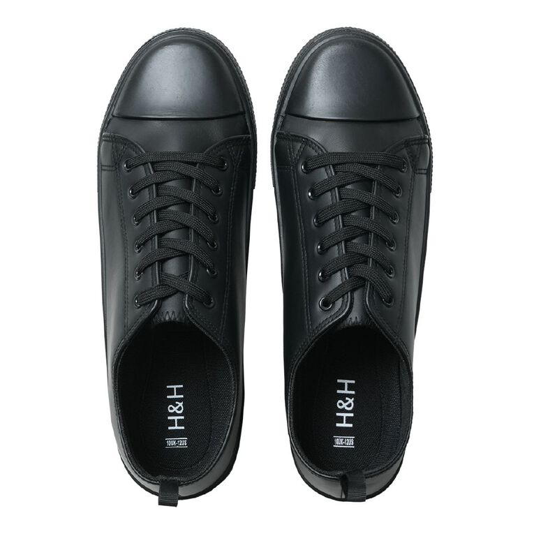 H&H Adults Unisex Freestyle PU Low Top Sneakers, Black BLACK, hi-res