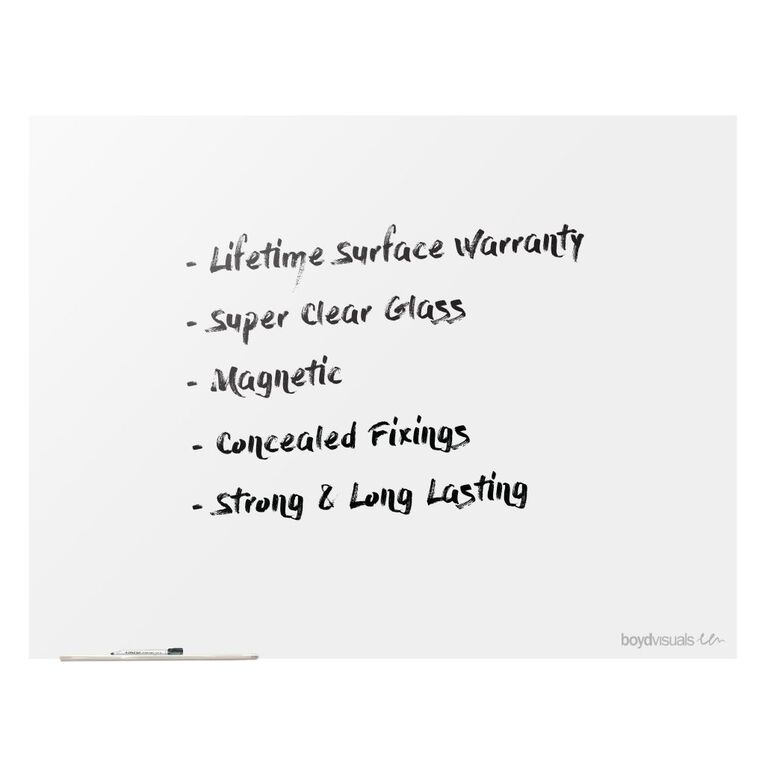 Boyd Visuals Magnetic Glass Board 900 x 600mm, , hi-res