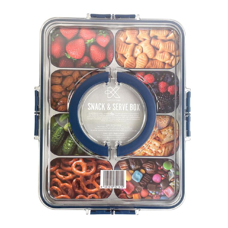 Kate's Kitchen Rectangle Snack & Serve Box Christmas Eve Navy, , hi-res