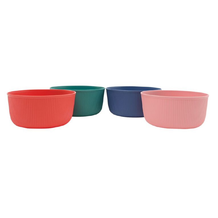 Living & Co Tropical Picnic Bowls Multi-Coloured 4 Pack, , hi-res