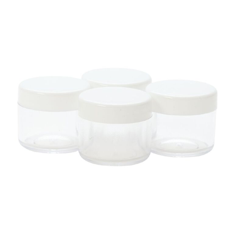 Maxcare Travel Cosmetics Jar Clear 4 Piece Clear, , hi-res
