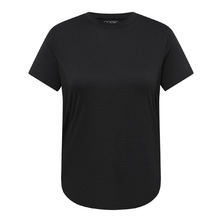 Active Intent Women's Panel Tee, Black, hi-res