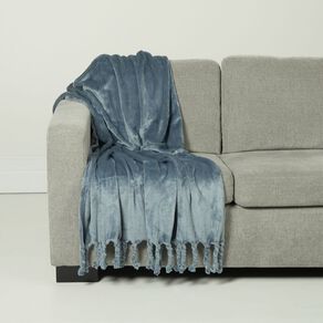 Living & Co Throw Plush Blue 127cm x 152cm