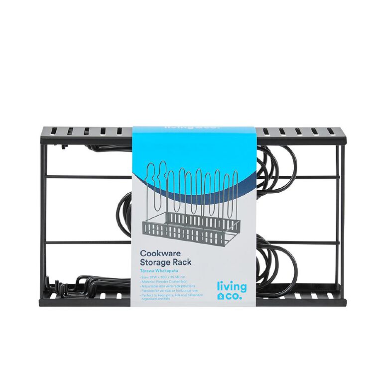 Living & Co Cookware Storage Rack Black, , hi-res