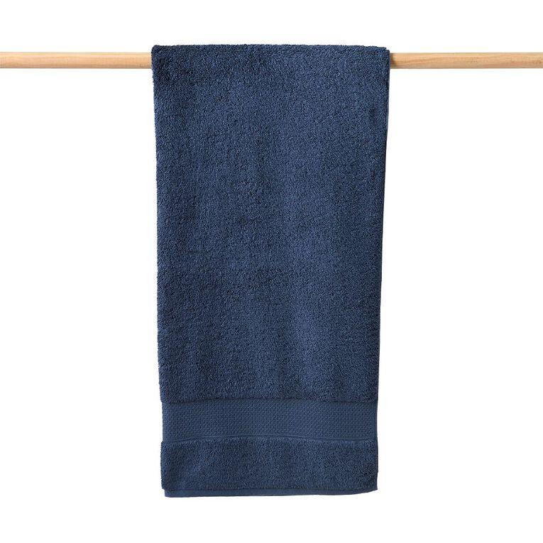 Living & Co Hotel Bath Towel Navy 65cm x 135cm, , hi-res