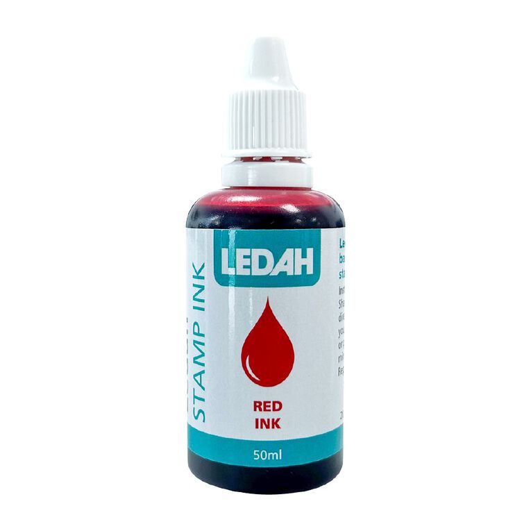 Ledah Stamp Ink Red 50ml, , hi-res