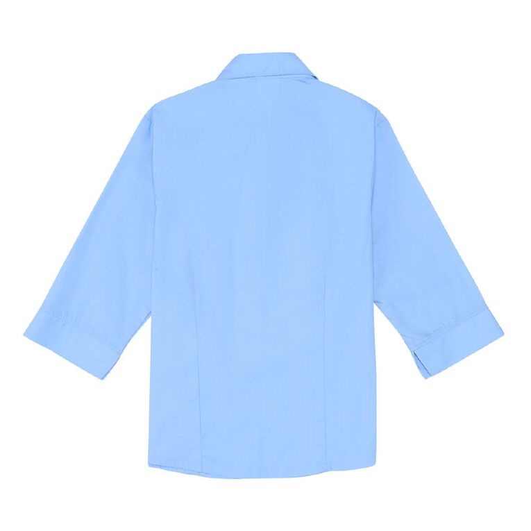 Schooltex 3/4 Sleeve Poplin Blouse, Blue Mid, hi-res