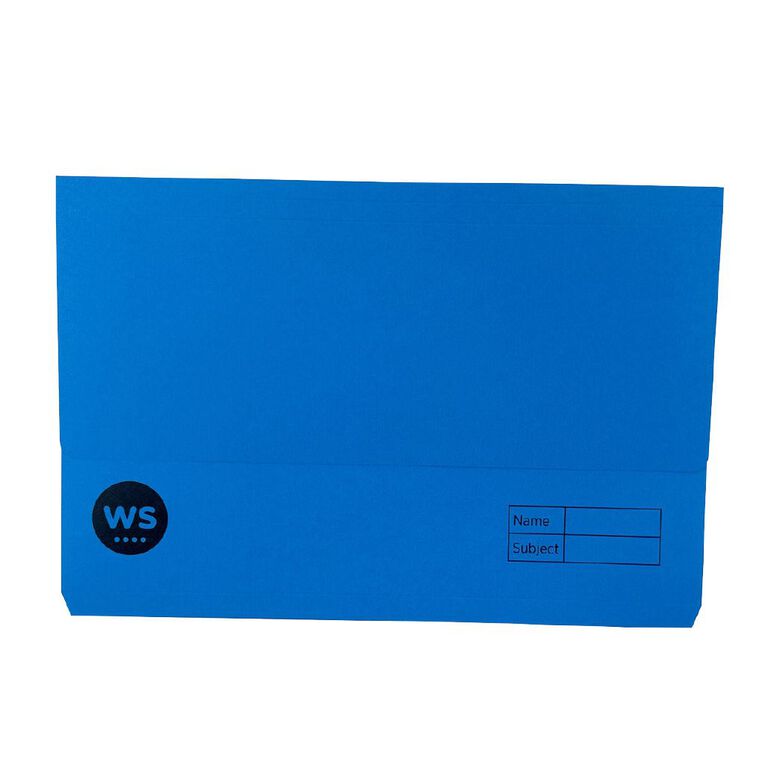 WS Manilla Document Wallet Blue Foolscap, , hi-res