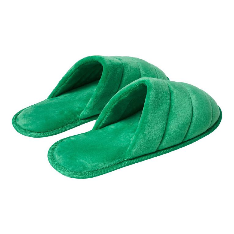 H&H Women's Puff Scuff Slippers, Emerald, hi-res