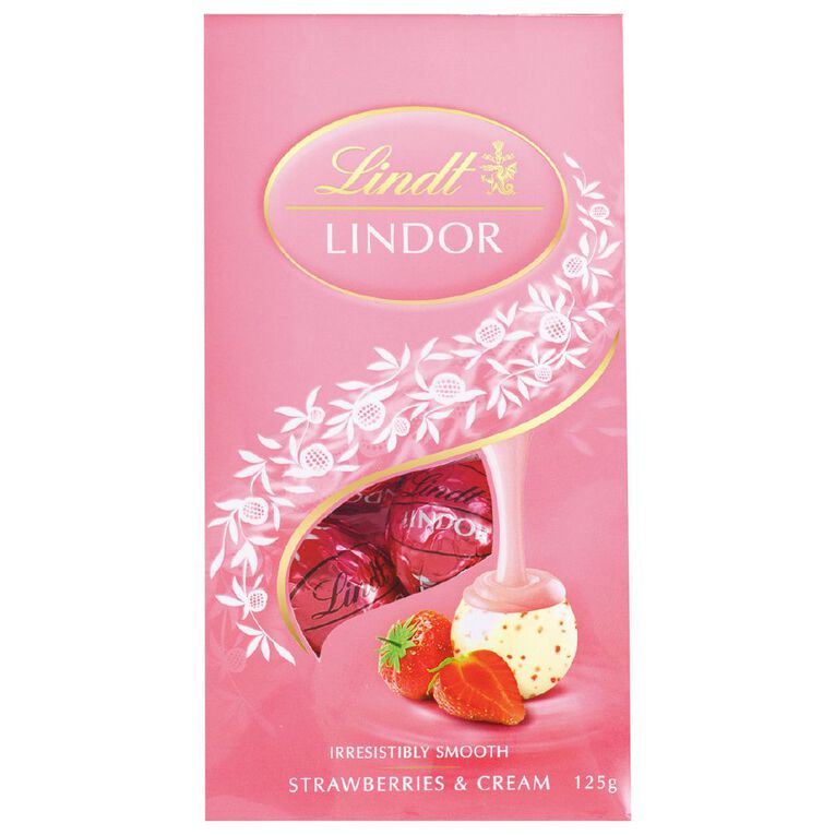 Lindt Strawberries & Cream Bag 125g, , hi-res