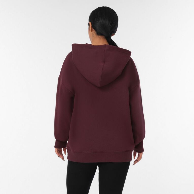 H&H Women's Long Sleeve Printed Hoodie, Red Dark, hi-res