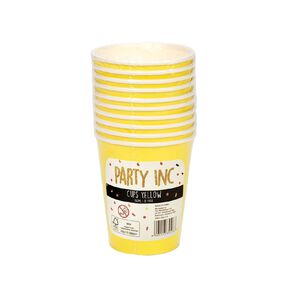 Party Inc Cups 260ml Yellow 10 Pack