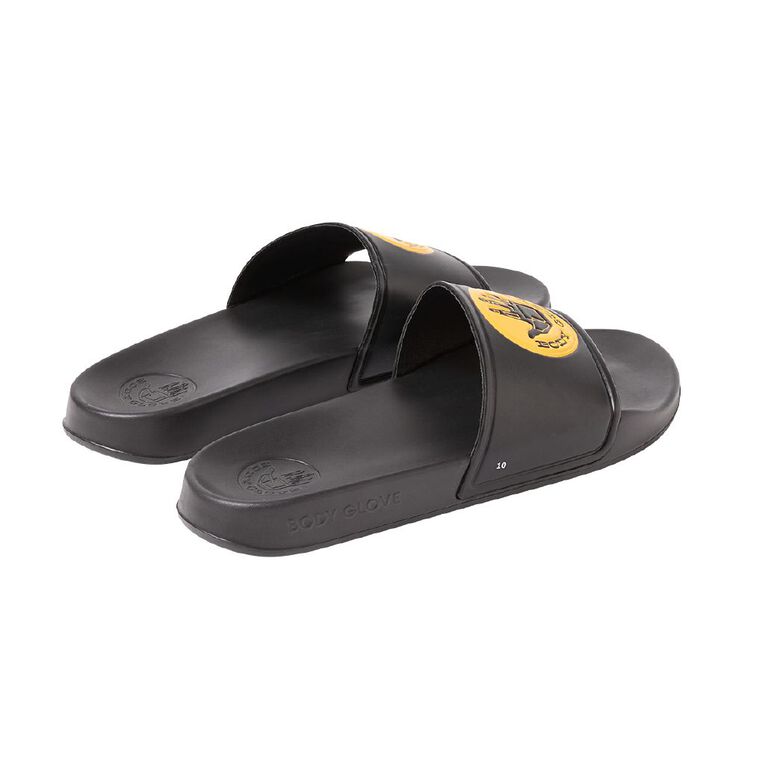 Body Glove Men's Slides, Black/Yellow, hi-res