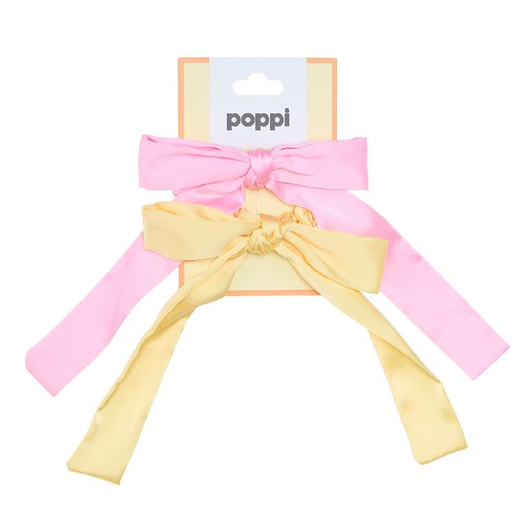 Poppi Bow Scrunchies Pink 2 Pack Pink 2 Pack, , hi-res